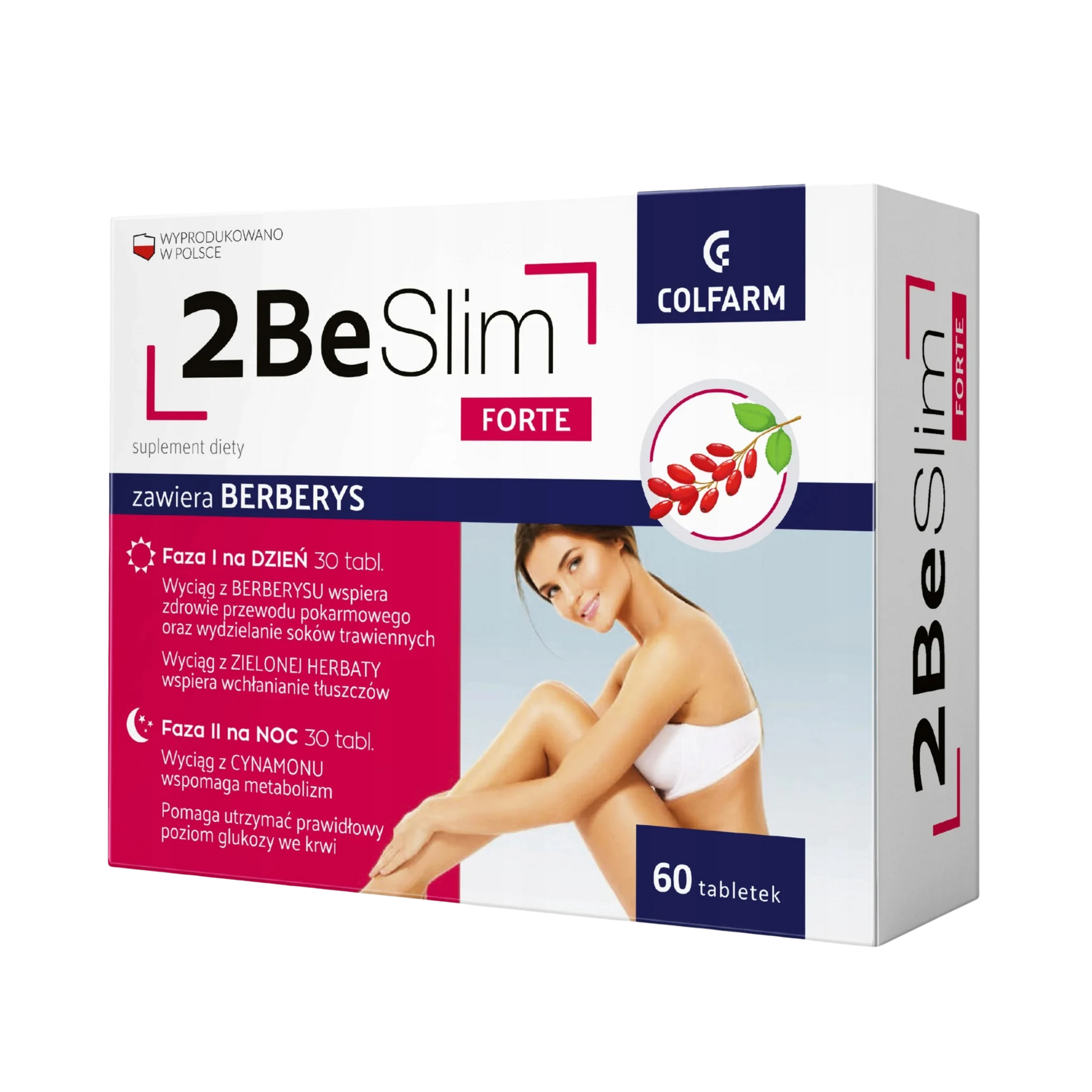 Colfarm 2BeSlim Forte z berberysem – suplement diety, 60 tabletek, opakowanie produktu