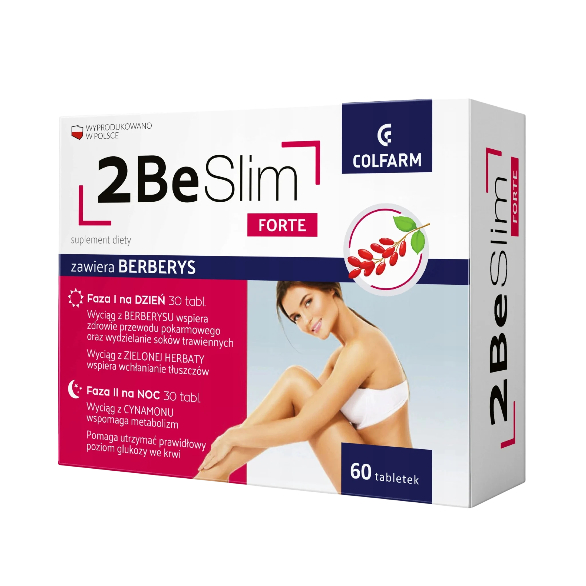 Colfarm 2BeSlim Forte z berberysem – suplement diety, 60 tabletek, opakowanie produktu