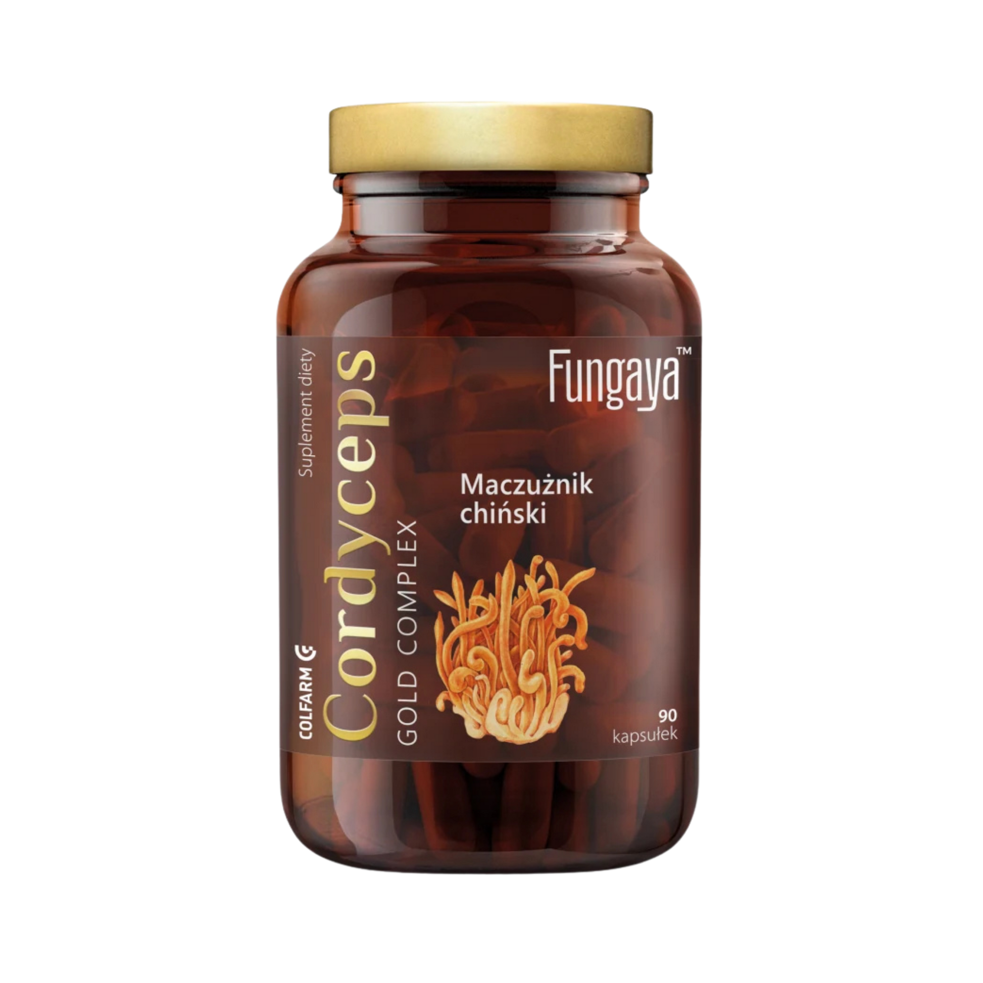 Butelka Colfarm Fungaya Cordyceps Gold Complex, 90 kapsułek, maczużnik chiński