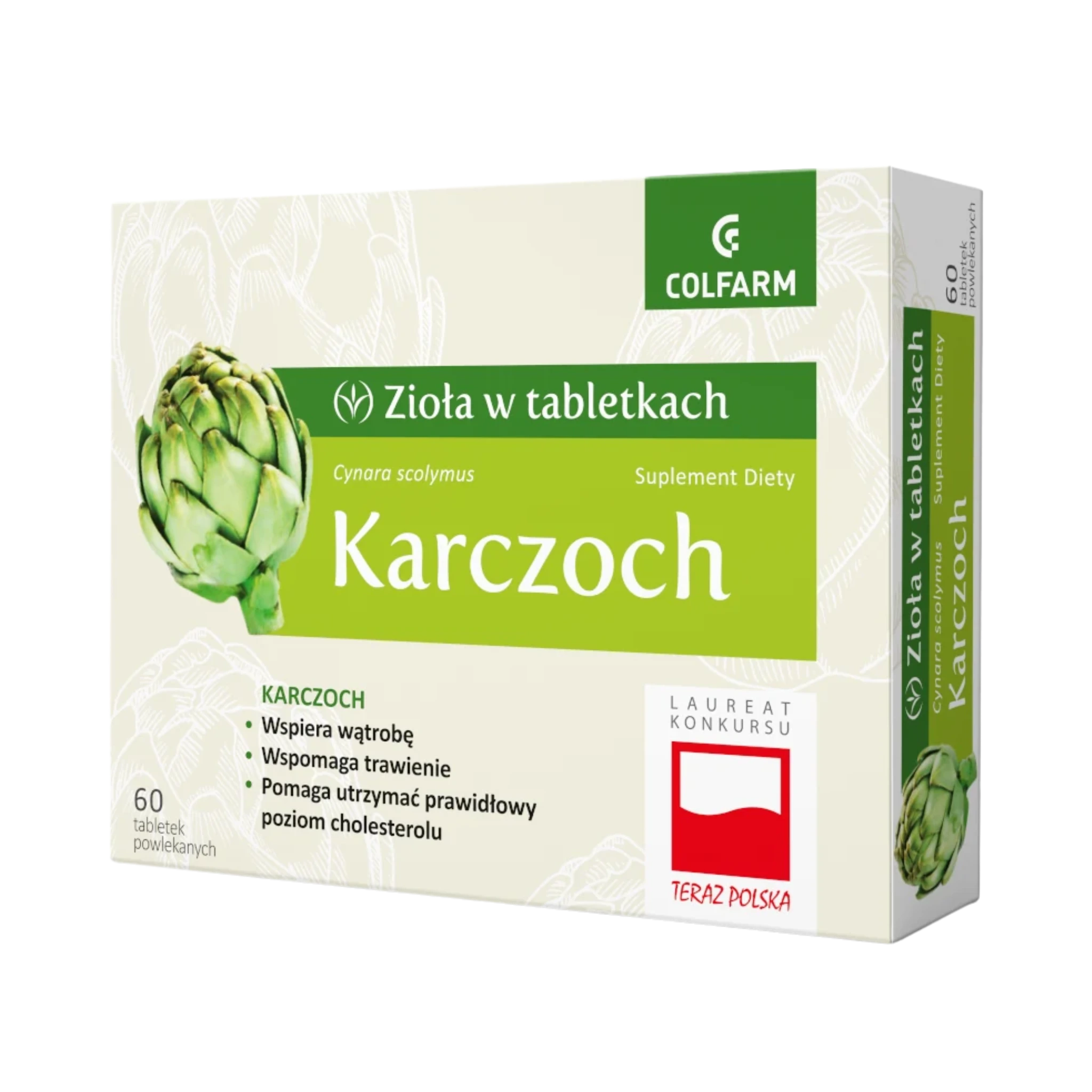Karczoch Colfarm – zioła w tabletkach, suplement diety 60 tabletek powlekanych