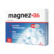 Magnez + B6 Colfarm – opakowanie produktu, suplement diety 30 kapsułek