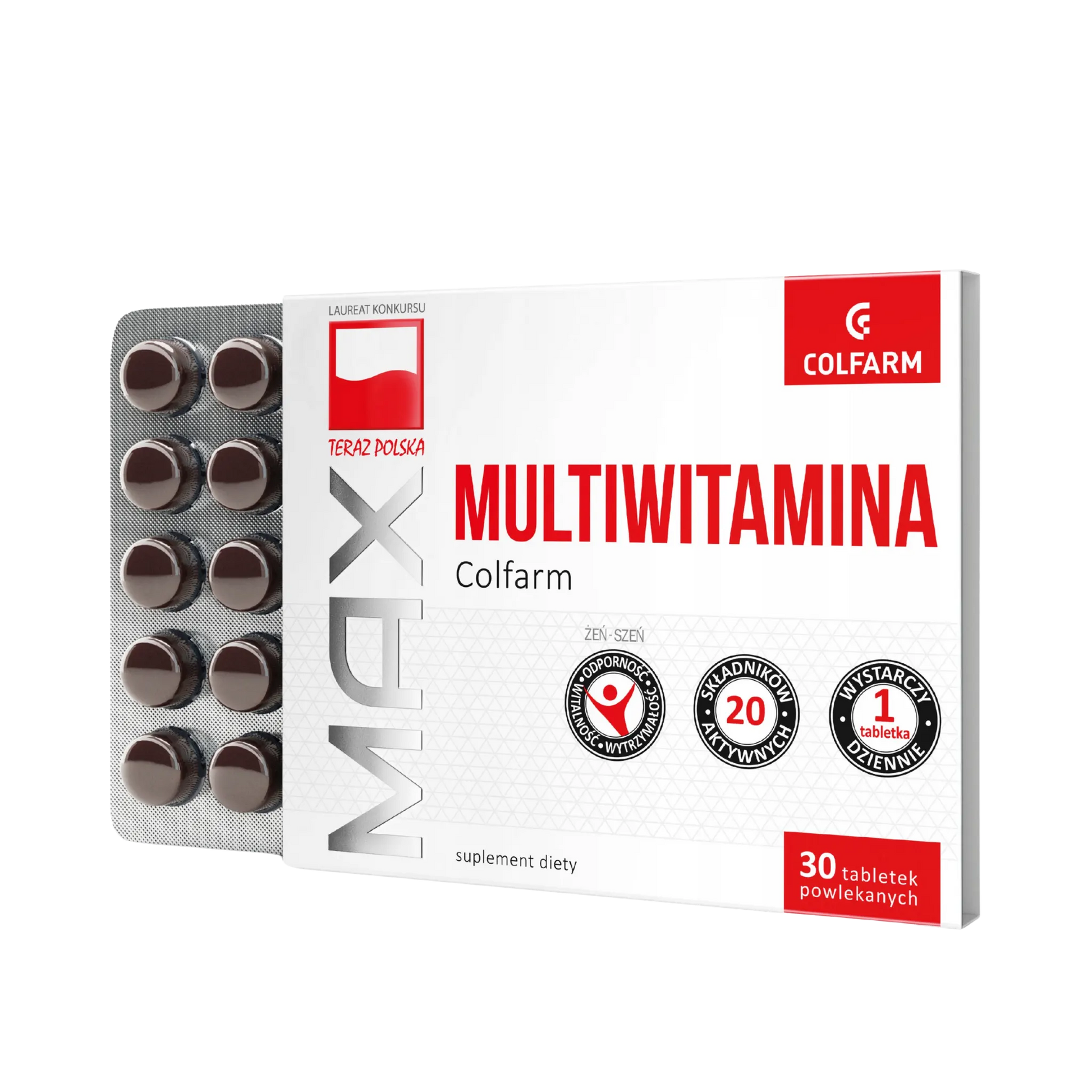 Multiwitamina Colfarm – opakowanie produktu, suplement diety 30 tabletek