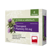 Ostropest Plamisty Colfarm 80 mg – opakowanie produktu, suplement diety 30 tabletek