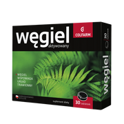 Węgiel Aktywowany Colfarm – opakowanie produktu, suplement diety 30 tabletek