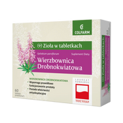Wierzbownica Drobnokwiatowa Colfarm – opakowanie suplementu diety 60 tabletek z grafiką rośliny